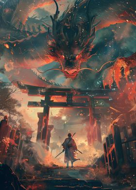 Fantasy Torii Gate Dragon