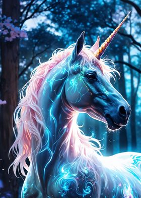 Magical white unicorn