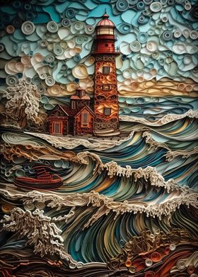 Serene Lighthouse Quilling