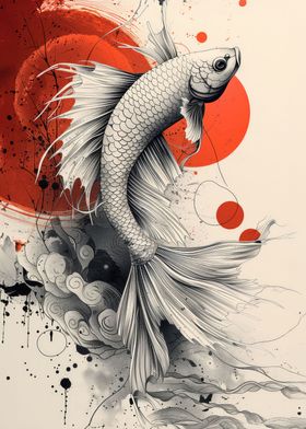 Japan betta fish poster