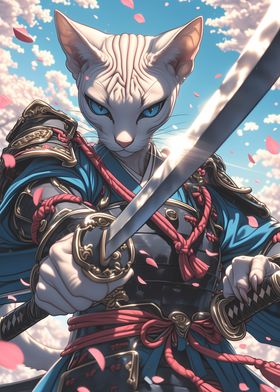 Sphynx Cat Samurai