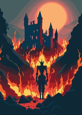 Burning Gothic Castle