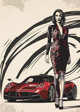 Pagani Huayra and woman