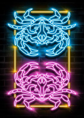 CRABS NEON SIGN ART