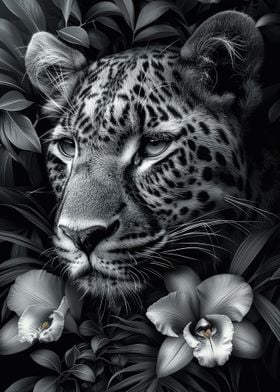 Floral Leopard Portrait