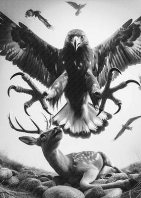 Eagles vs deer