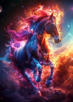 Fiery Running Cosmic Steed