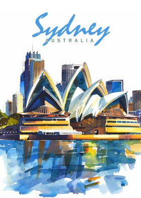 Sydney City Watercolor