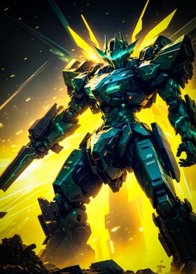 Green Robot Armor Mecha