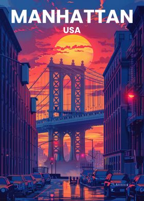 Manhattan travel poster