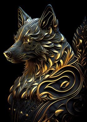 Ancient God Wolf Portrait