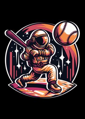 Astronaut Baseball pop art