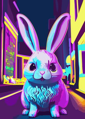 Rabbit in Neon Street