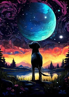 Starry Night Dog