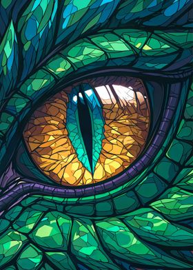 Dragons Gaze Stained Glass