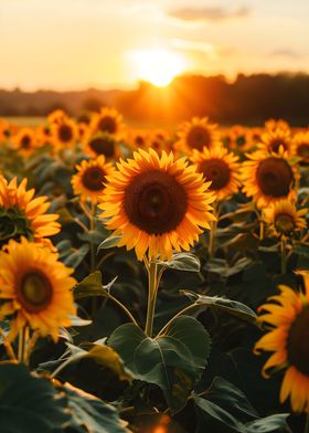 Sunlit Sunflower Field