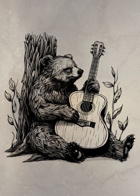 Bear Playing Guitar