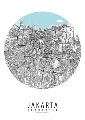 Jakarta City Map Circle