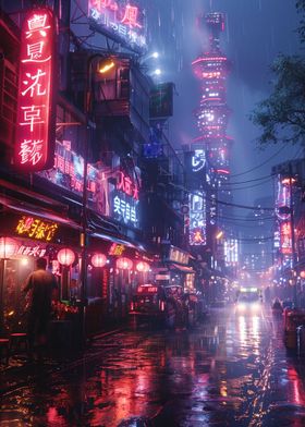 Cyber night city