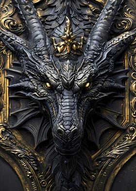 Dragon King Head Art Deco