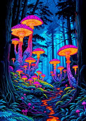 Trippy Mushroom Art