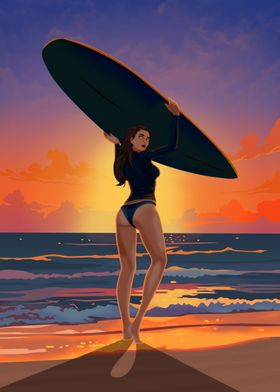 surfer sunset