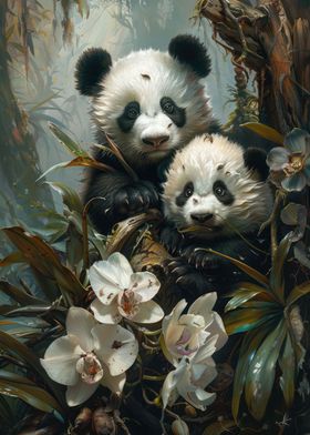 Pandas and Orchids