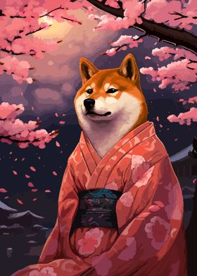 Pixel Art Shiba Inu Sakura