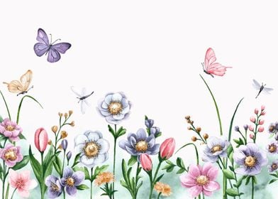 Flowers and Butterflies