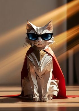 Superhero Origami Cat