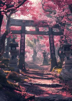 Torii Gate Japanese Sakura