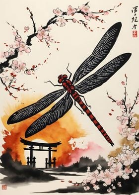 Dragonfly Japan Painting