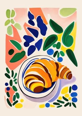 Watercolor Croissant Art