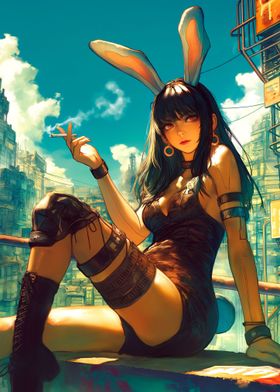 Bunny Girl Smoking