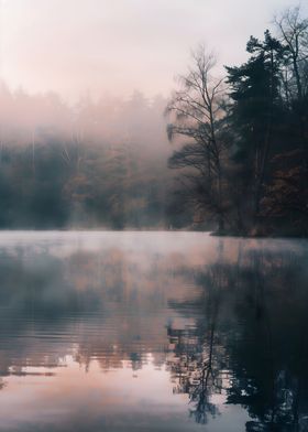 Misty Forest Reflections