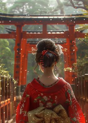 Geisha Japanese Torii Gate