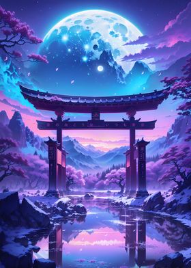 Nightscape Torii Gate