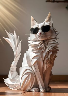 Origami Badass Cat