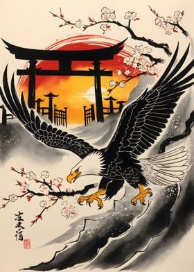 Eagle Japan Painting