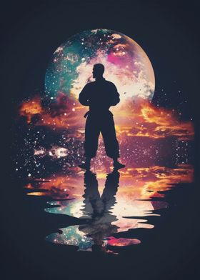 Karate Galaxy Silhouette