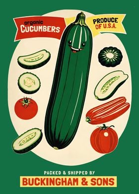 Pop Art Cucumber Poster