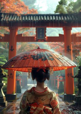 Geisha Japanese Torii Gate