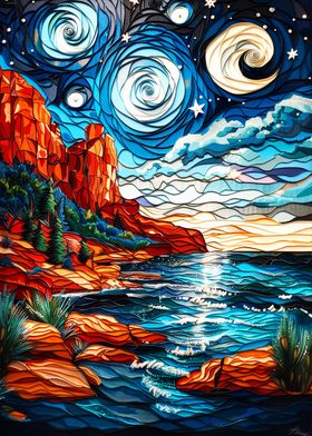 Red Rocks Starry Night