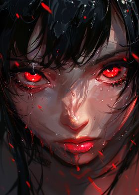 Red Anime Girl Face