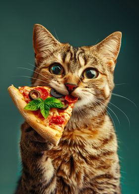 Cat and his Pizza