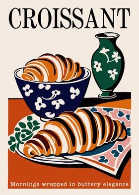 Retro Croissant Poster