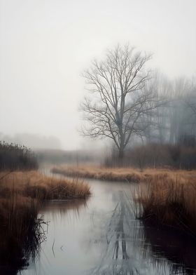 Foggy Riverbank