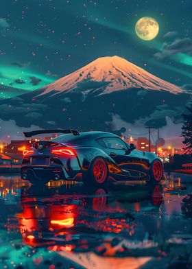 Toyota Supra moon Fuji 