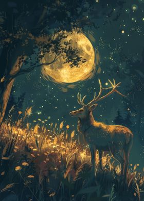 Moonlit Deer