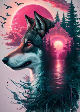 Wolf pink splash